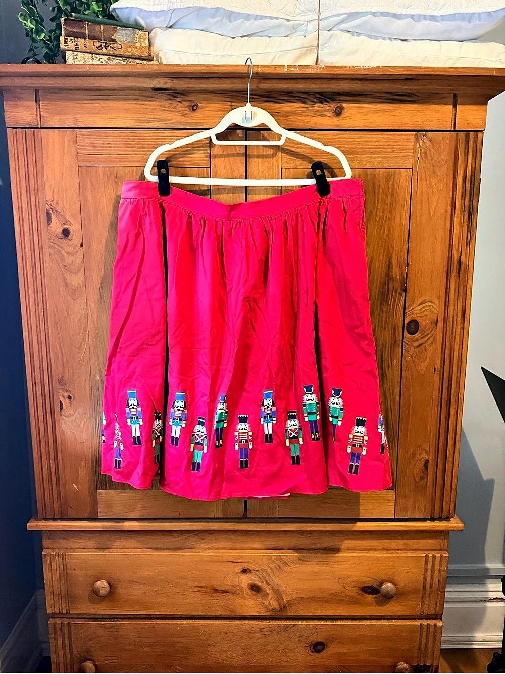 MODCLOTH Nutcracker Holiday Swing Skirt Pink 3X